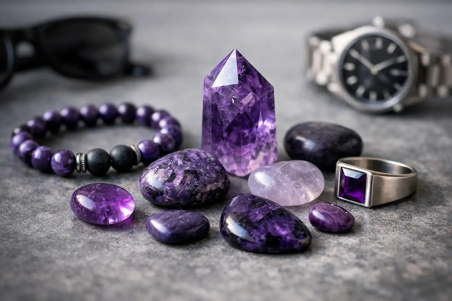 Natural Purple Semi Precious Stones for Men – GT collection