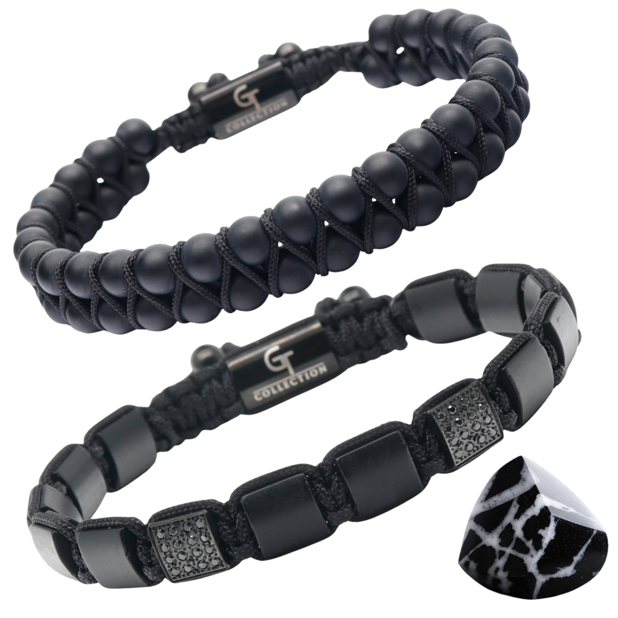 Matte Onyx Men's Bracelet - Black Gemstones Male Bracelet – GT