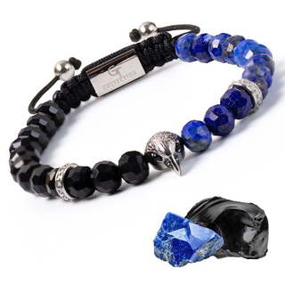 Bracelet AMERICAN EAGLE pour homme avec pierre LAPIS et ONYX