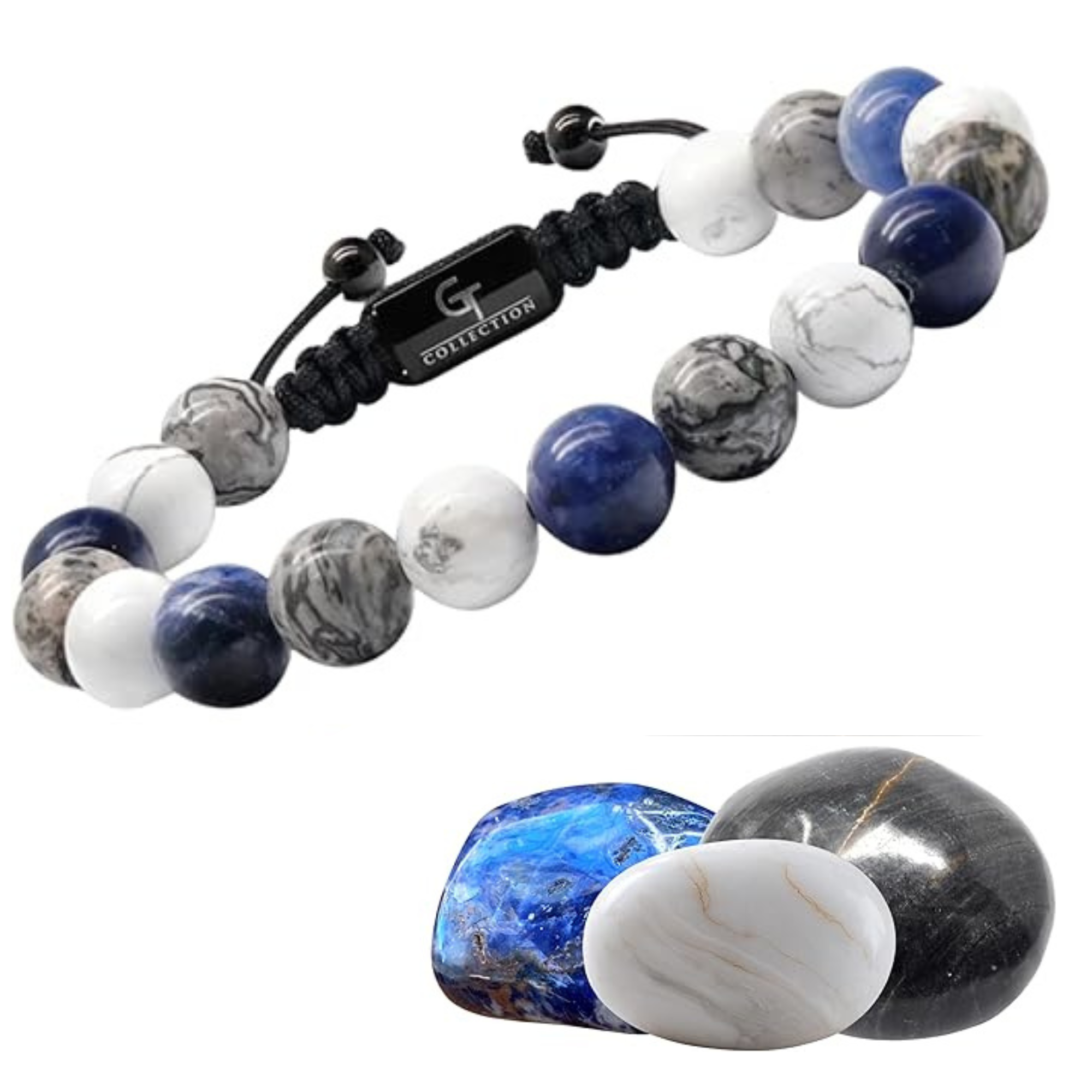 アクセサリー naoto Men's Sodalite, Howlite, Jasper Beaded Bracelet – GT collection