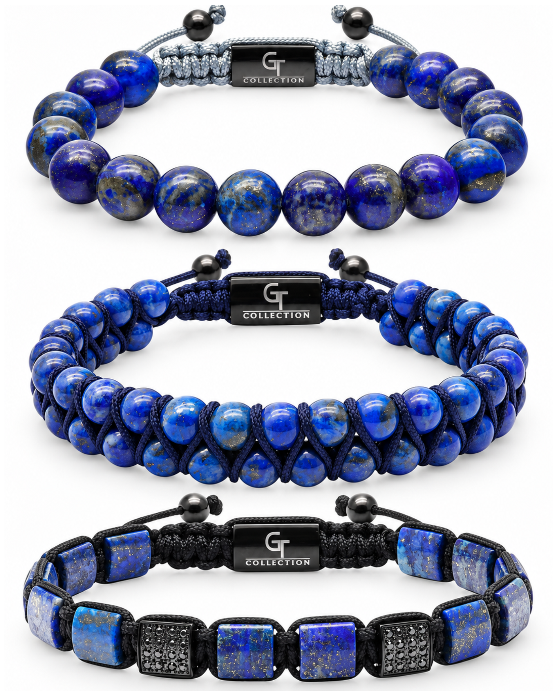 Men's Lapis Lazuli 3-Piece Bracelet Set | GT Collection – GT
