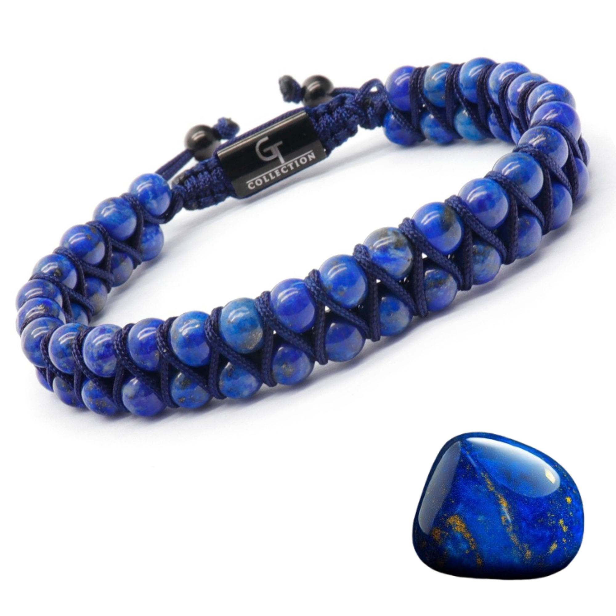  　GLAD STONE 4133JMR　ネイビーサイズL LAPIS LAZULI Beaded Bracelet | Blue Gemstones Bracelet – GT collection