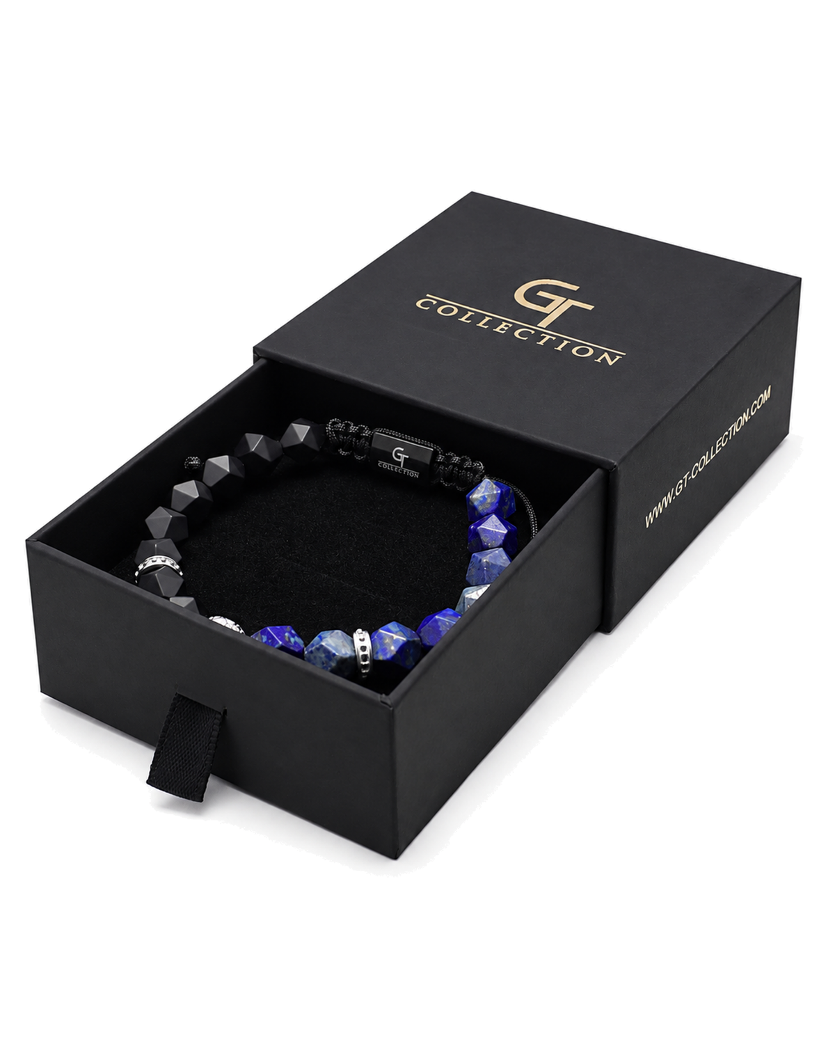Beaded lion bracelet presented in a black G Collection gift box