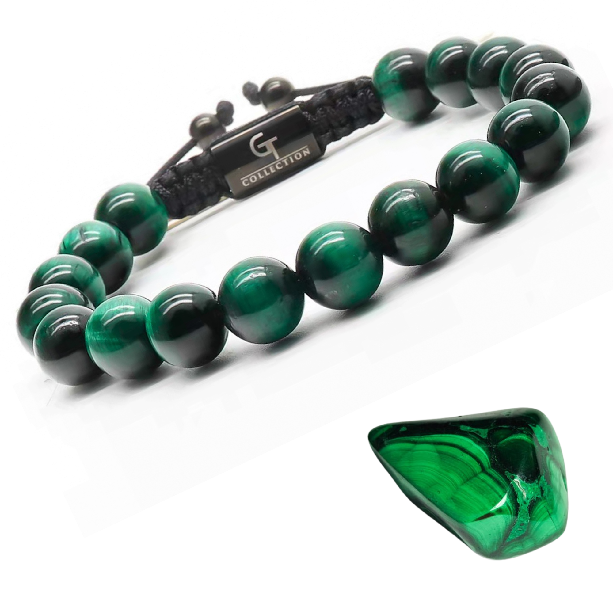 GREEN TIGER EYE Beaded Bracelet | Green Gemstones – GT collection