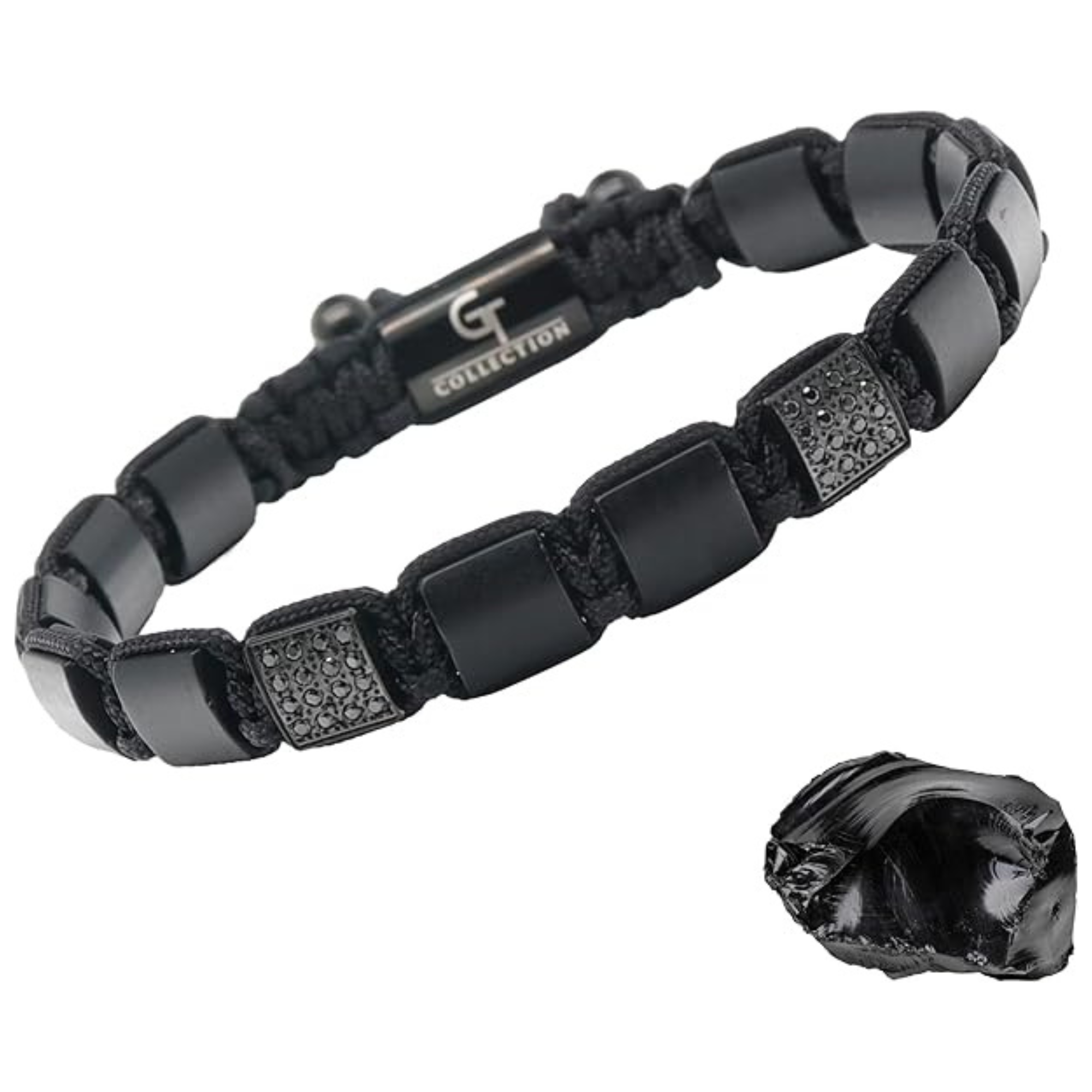 Matte Onyx Men's Bracelet - Black Gemstones Male Bracelet – GT Matte Onyx Men's Bracelet - Black Gemstones Male Bracelet – GT