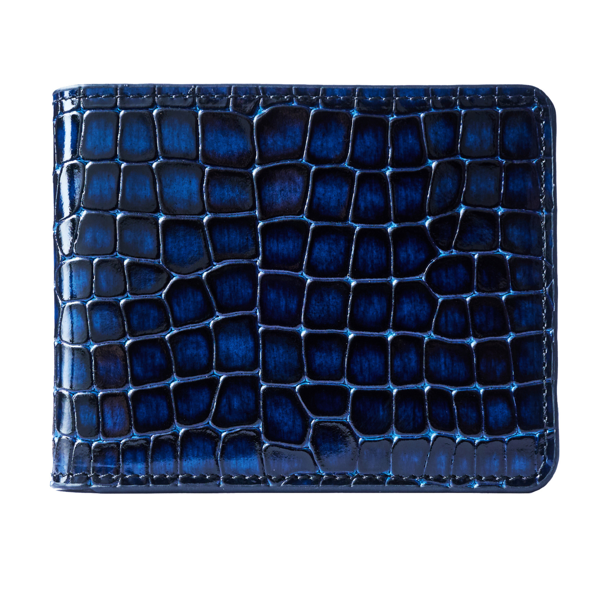 Men's Croc-Print Wallet - Blue Genuine Leather – GT collection Men's Croc-Print Wallet - Blue Genuine Leather – GT collection