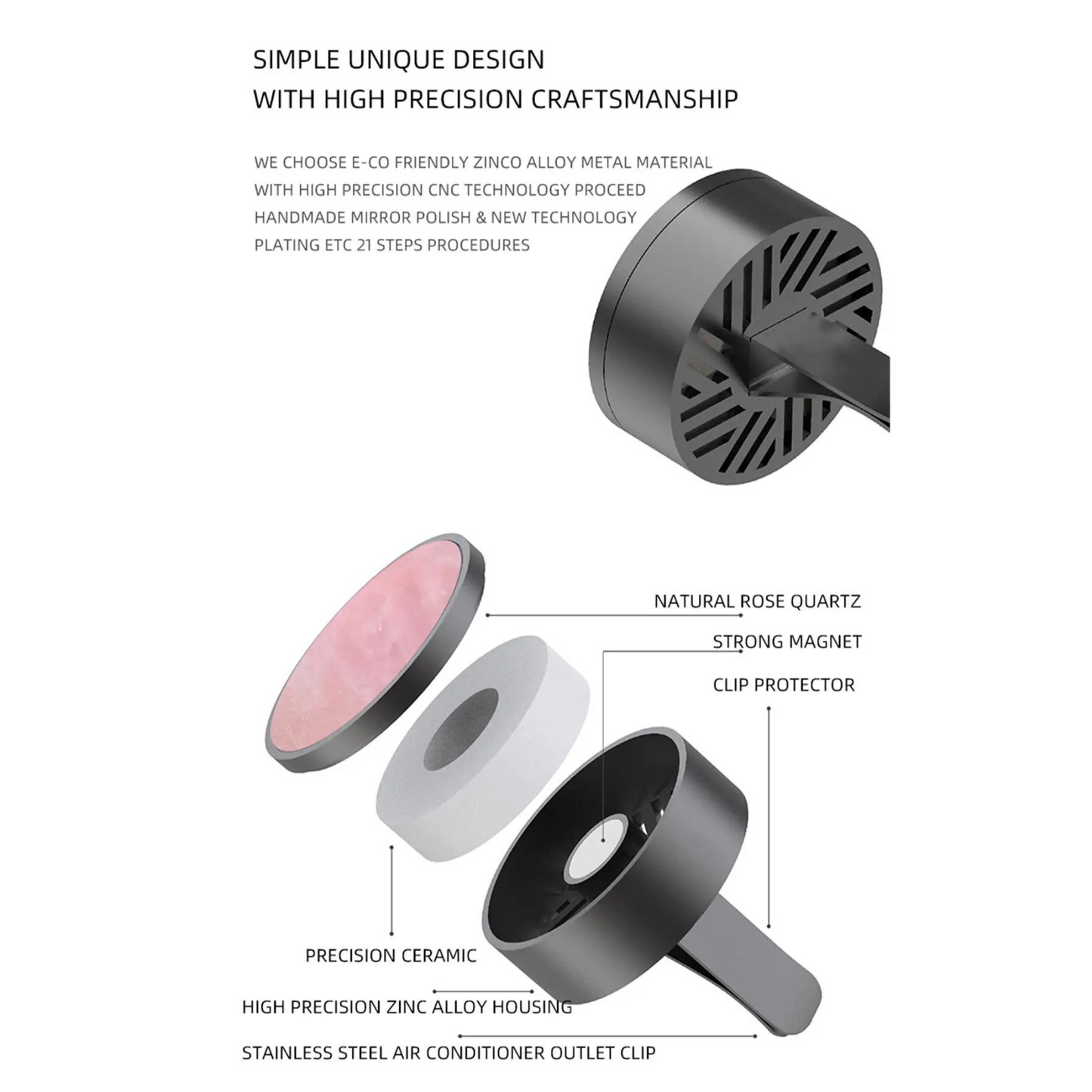 Deodorante per auto personalizzato - QUARZO ROSA