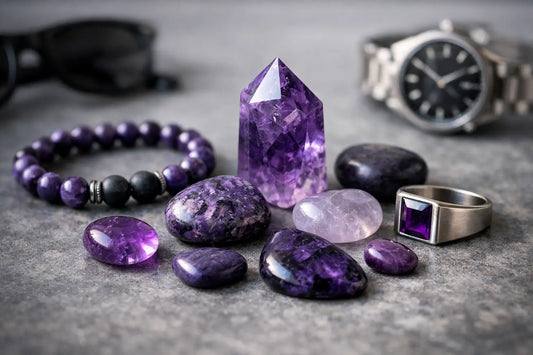 Natural Purple Semi Precious Stones for Men