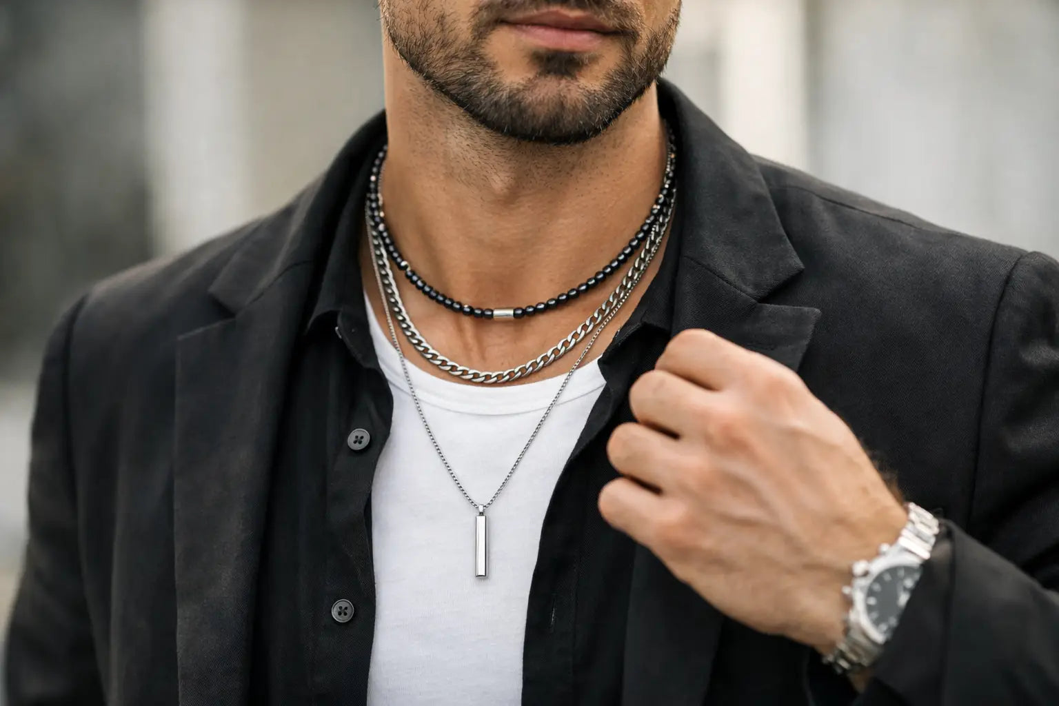 How to Layer Mens Necklaces With Style
