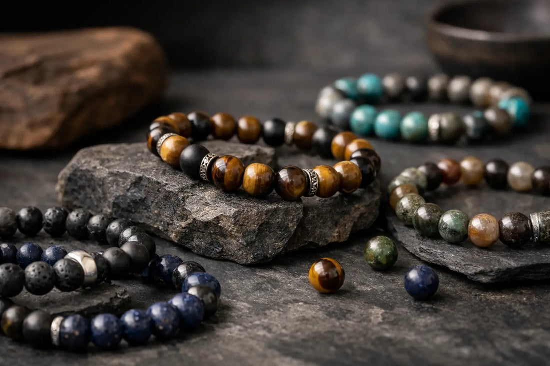 Natural Semi Precious Stone Beads for Men