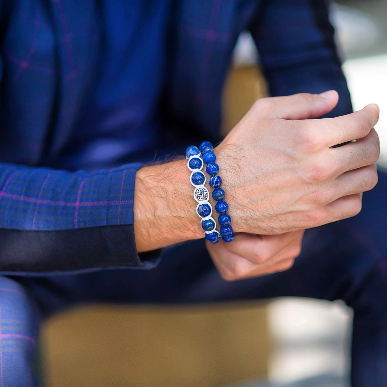 Lapis lazuli shop mens bracelet