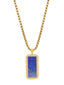 Gold chain necklace featuring a blue rectangle lapis pendant