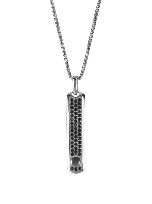 Collar de plata con colgante de circonita negra
