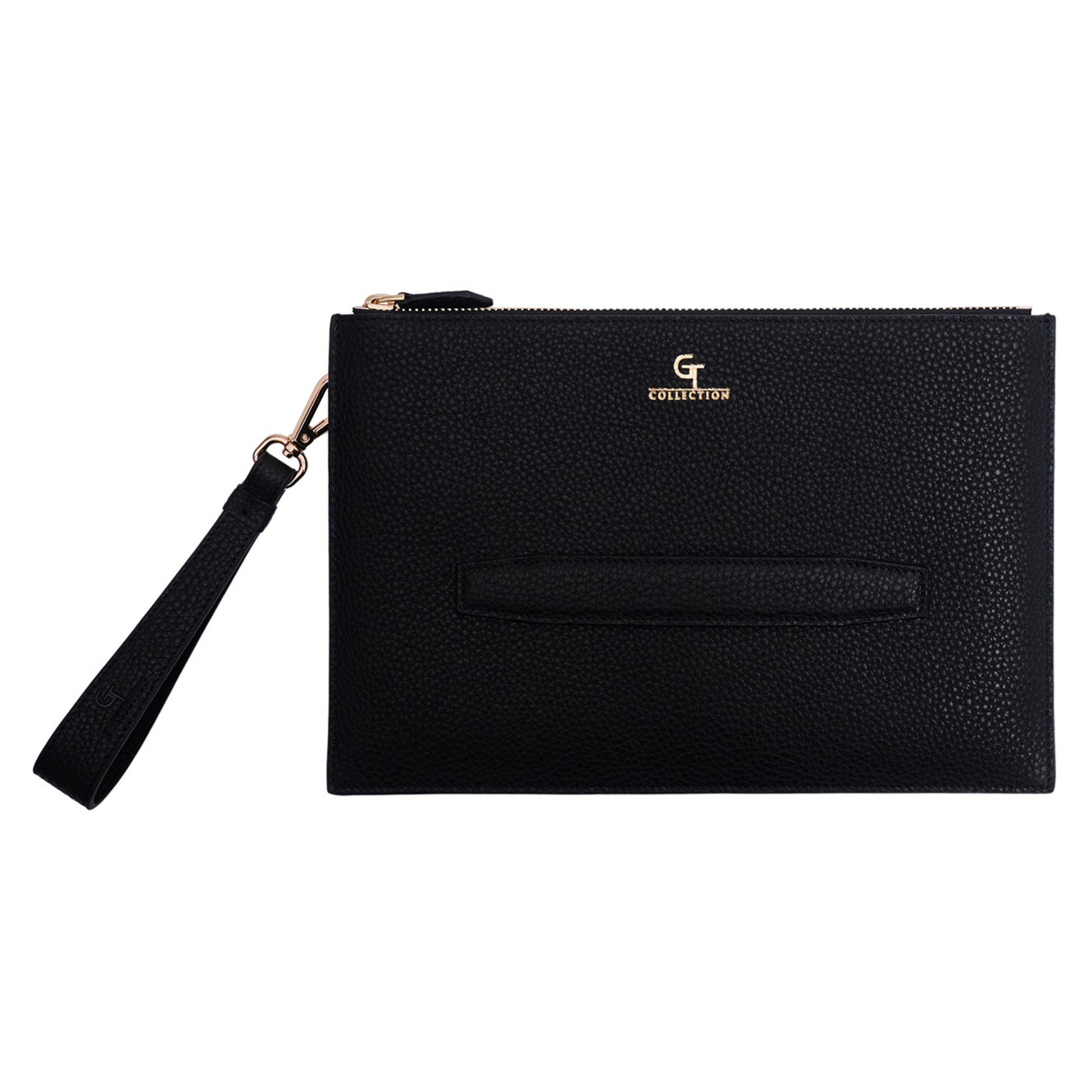 Black leather clutch bag sales