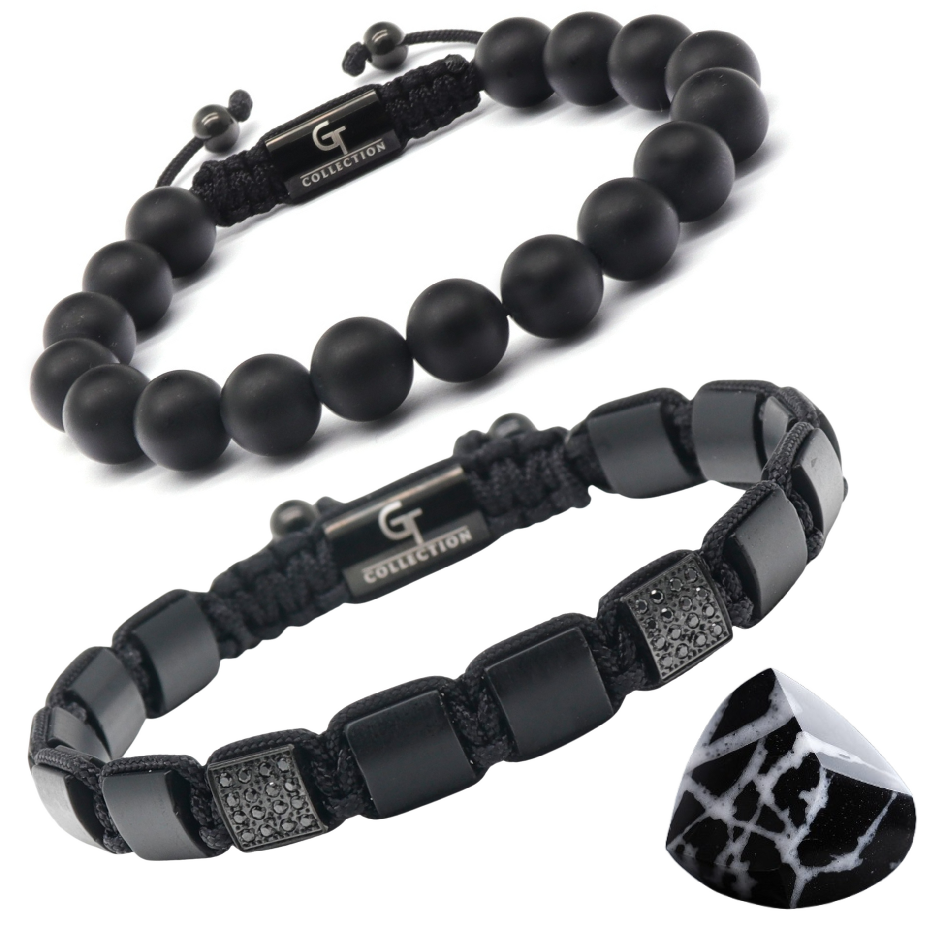 Matte Onyx Men's Bracelet - Black Gemstones Male Bracelet – GT