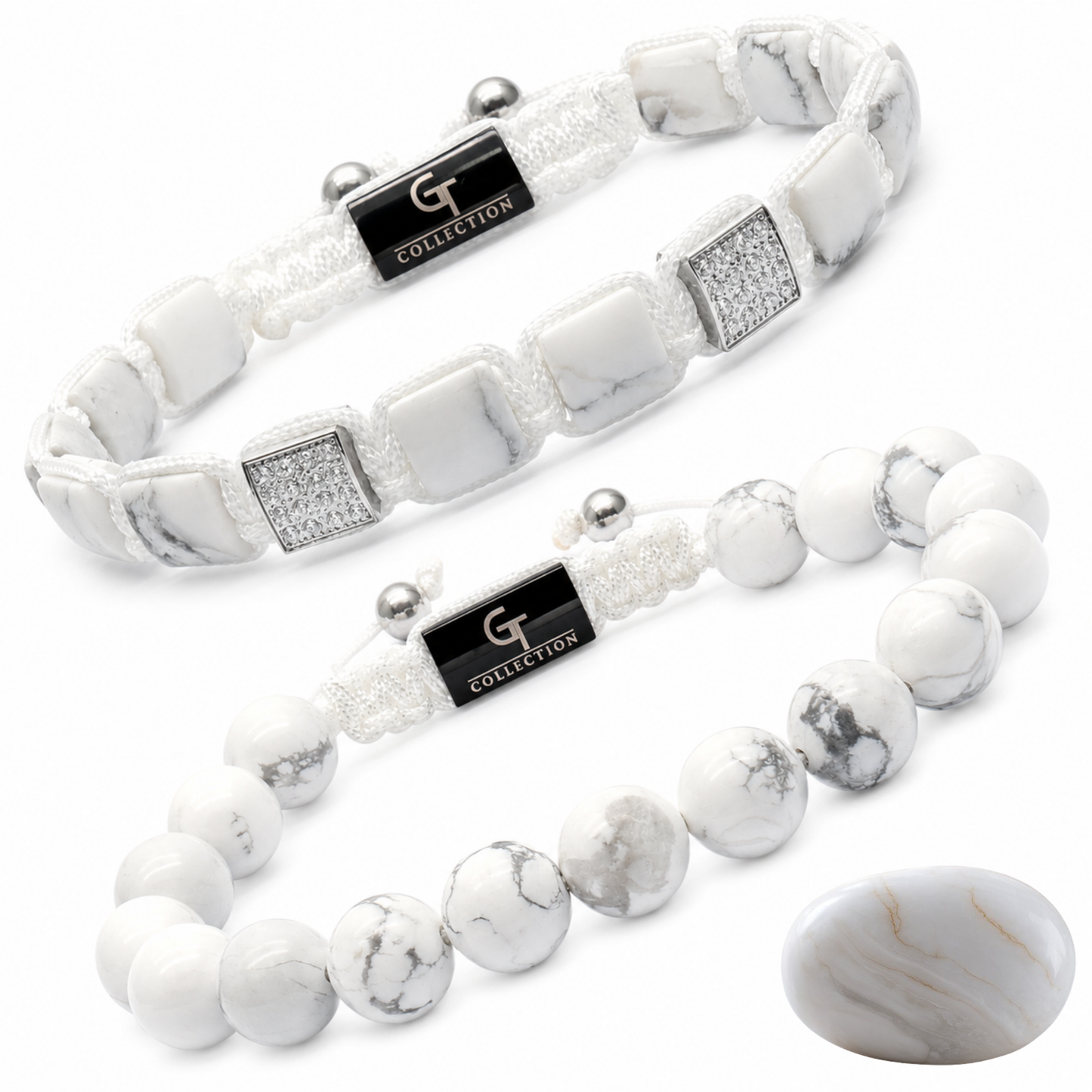 2 PIECE SET - HOWLITE Bracelets - The Calmness Set
