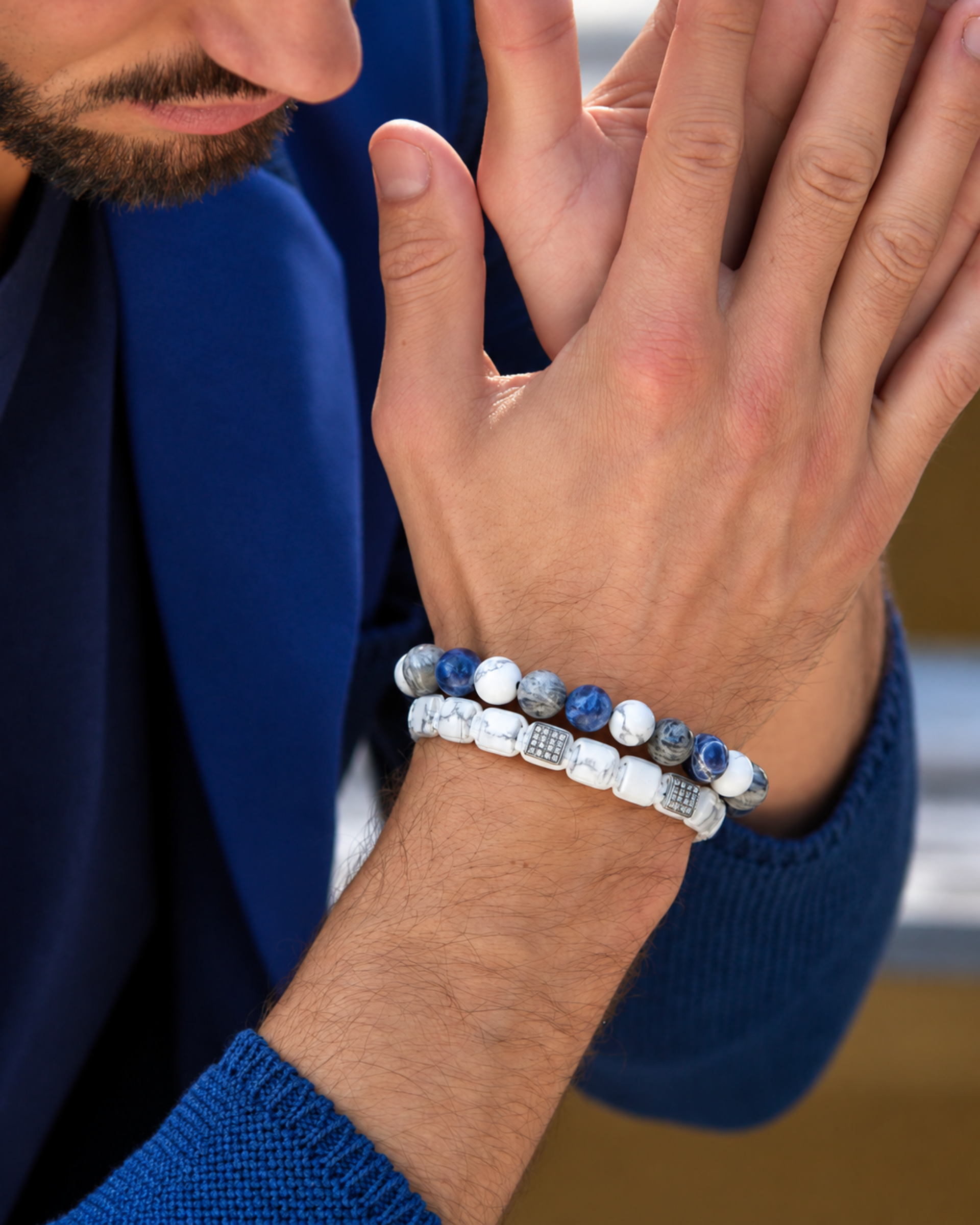 Clarity Stack – Howlite & Sodalite Bracelets Secondary image