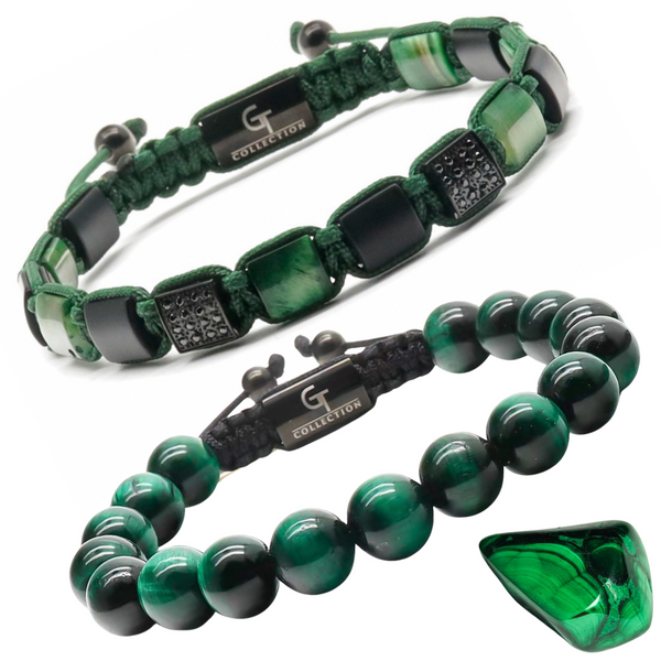 Bracciale Uomo In Pietre Naturali - Occhio Di Tigre E Ossidiana, Con Croce, Elastico, 8mm, Lunghezza Regolabile 16,5-17,5 Cm, Regalo Per Papà Marito