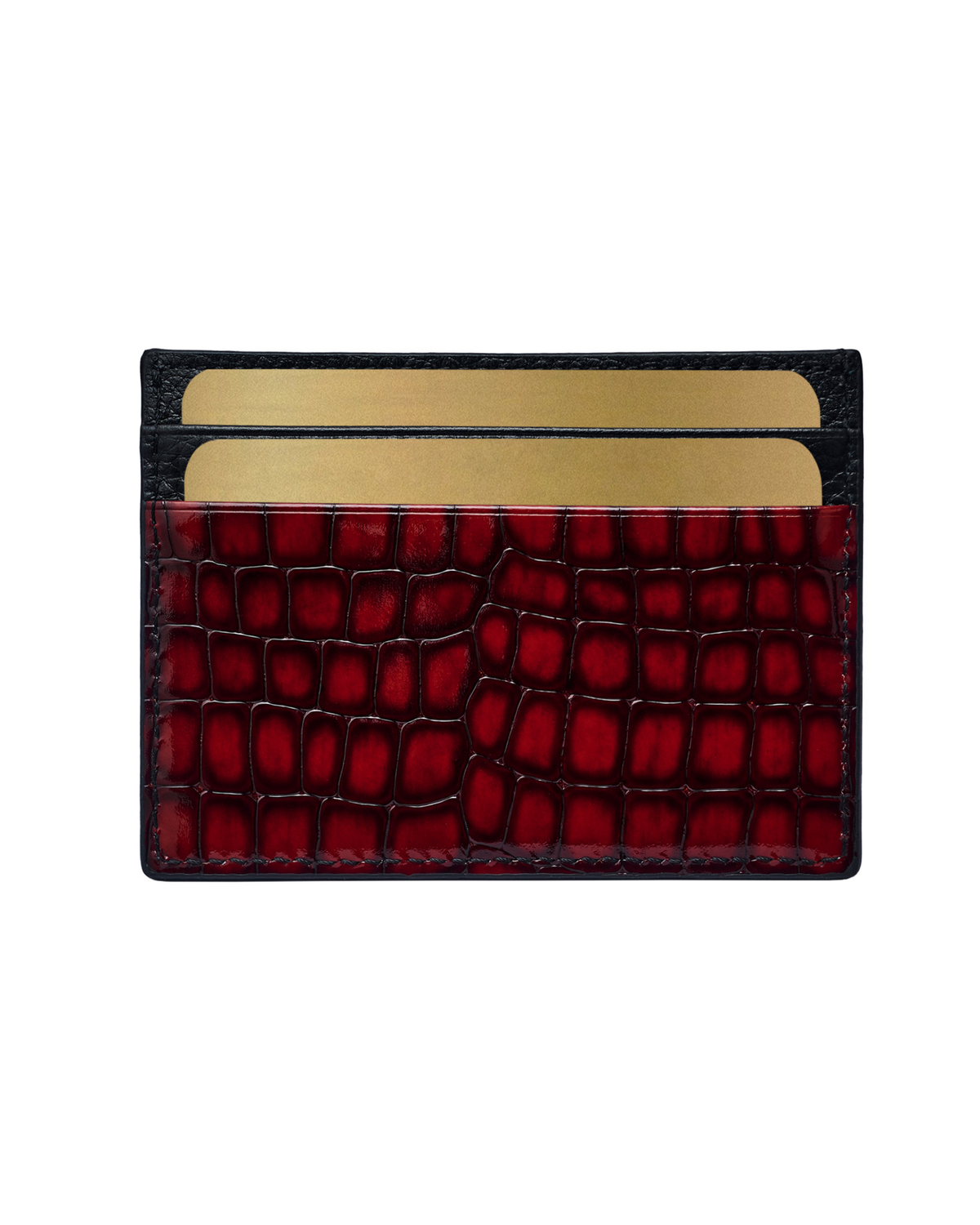 Men's Red Croc-Embossed Leather Card Holder | GT Collection – GT