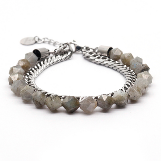 Bracelet à facettes LABRADORITE pour hommes