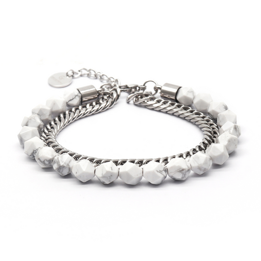 Pulsera facetada HOWLITE para hombre