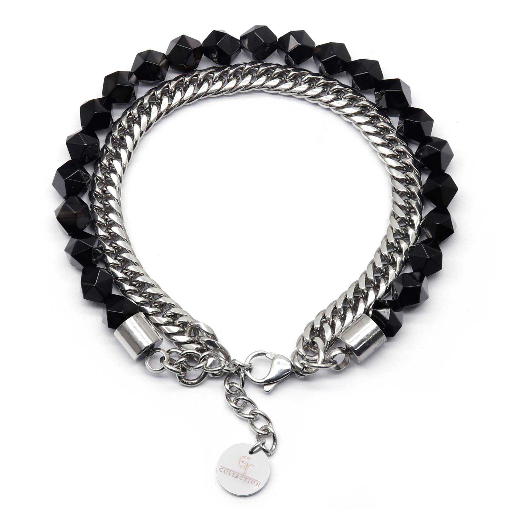 Auralite 23 Armband Mit Facettierten Perlen - 2mm Rund, 7 Zoll Verstellbar, Versilbert