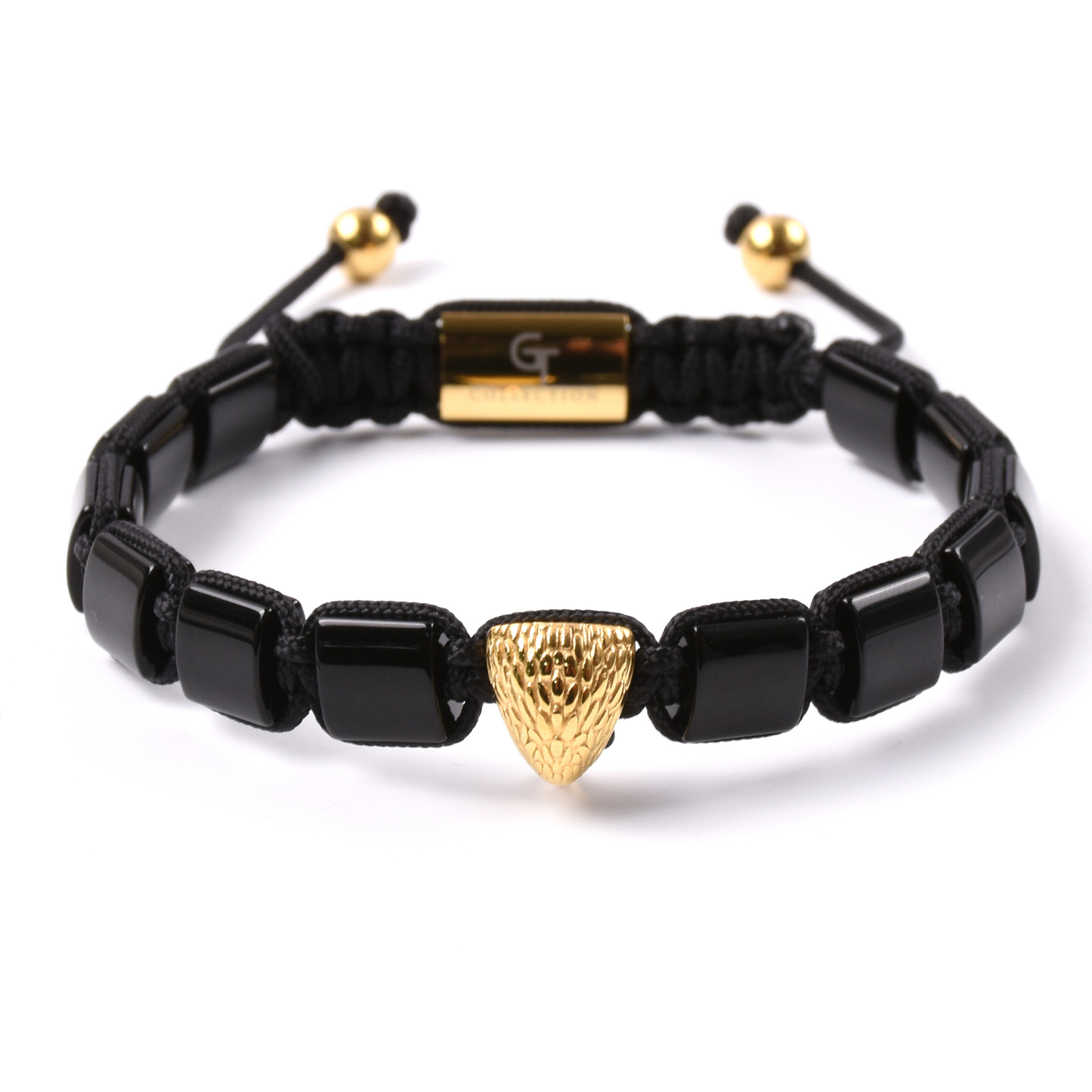 Heren AMERICAN EAGLE armband met rode tijgeroog, onyx steen
