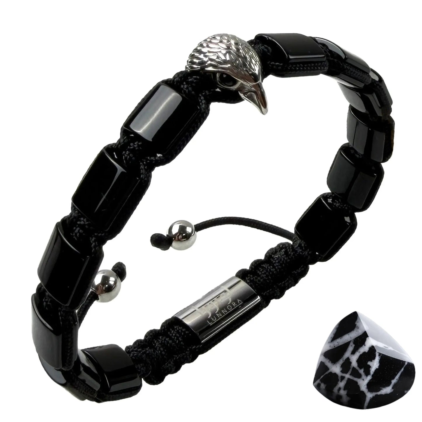 Pulsera de ÁGUILA AMERICANA para hombre con OJO DE TIGRE y piedra ÓNIX
