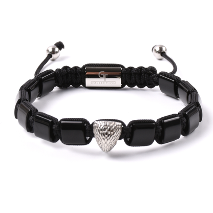 Pulsera de ÁGUILA AMERICANA para hombre con OJO DE TIGRE y piedra ÓNIX