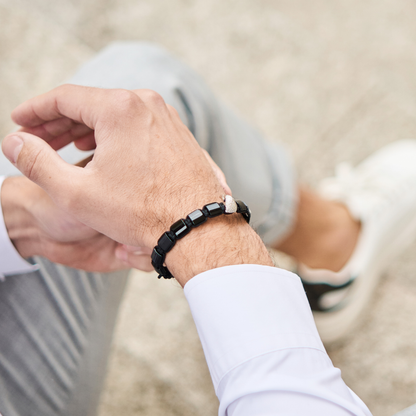 Pulsera de ÁGUILA AMERICANA para hombre con OJO DE TIGRE y piedra ÓNIX