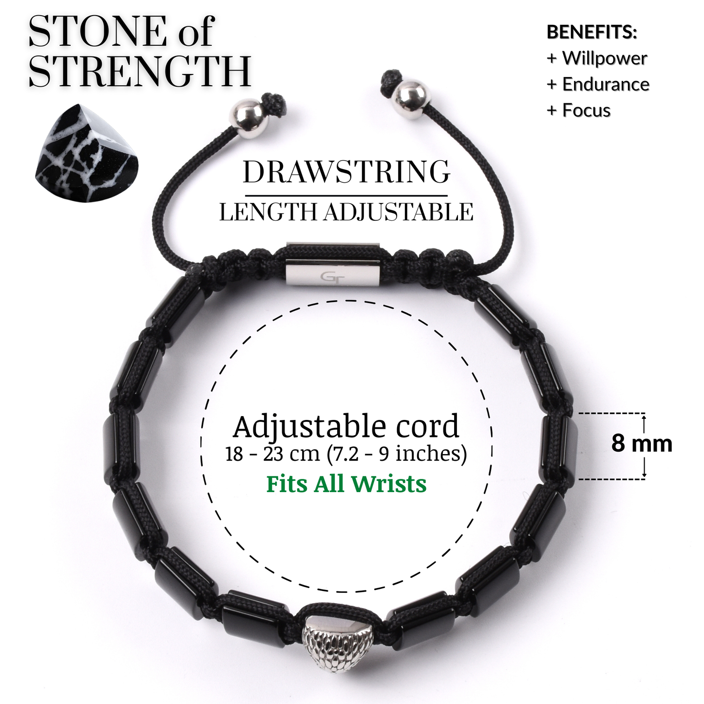 Pulsera de ÁGUILA AMERICANA para hombre con OJO DE TIGRE y piedra ÓNIX