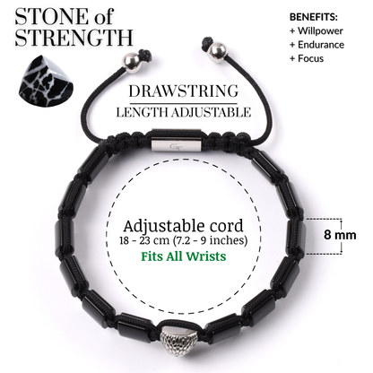 Pulsera de ÁGUILA AMERICANA para hombre con OJO DE TIGRE y piedra ÓNIX