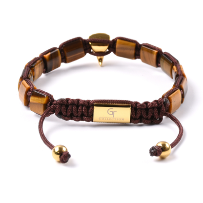 Pulsera de ÁGUILA AMERICANA para hombre con OJO DE TIGRE VERDE y piedra ÓNIX