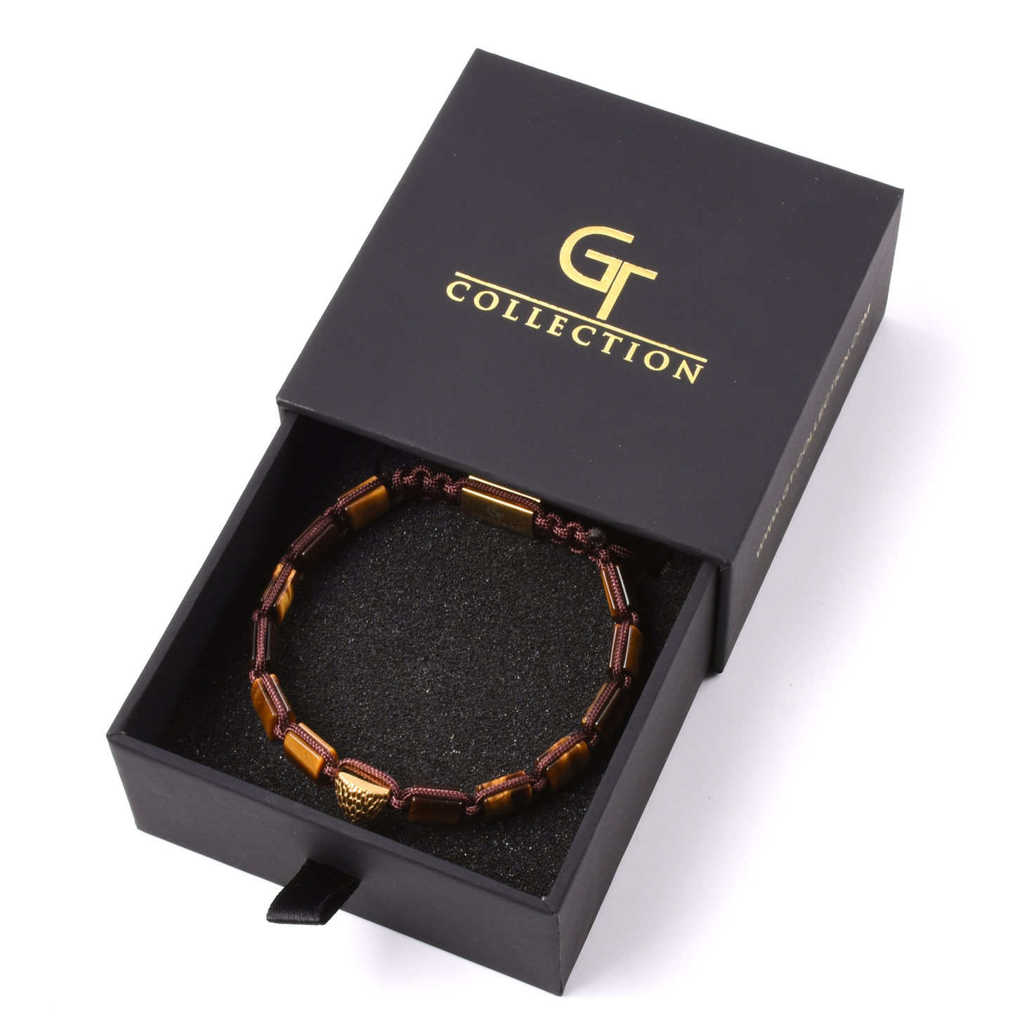 Pulsera de ÁGUILA AMERICANA para hombre con OJO DE TIGRE VERDE y piedra ÓNIX