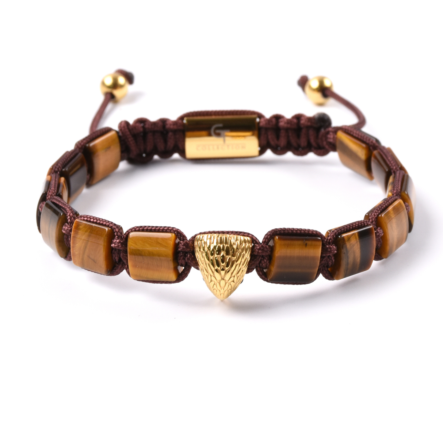 Pulsera de ÁGUILA AMERICANA para hombre con OJO DE TIGRE VERDE y piedra ÓNIX