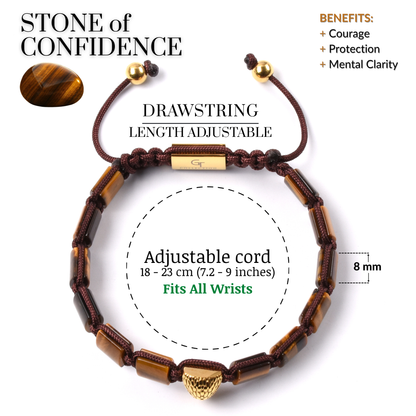 Pulsera de ÁGUILA AMERICANA para hombre con OJO DE TIGRE VERDE y piedra ÓNIX