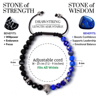 Men's AMERICAN EAGLE Bracelet with LAPIS, ONYX Stone