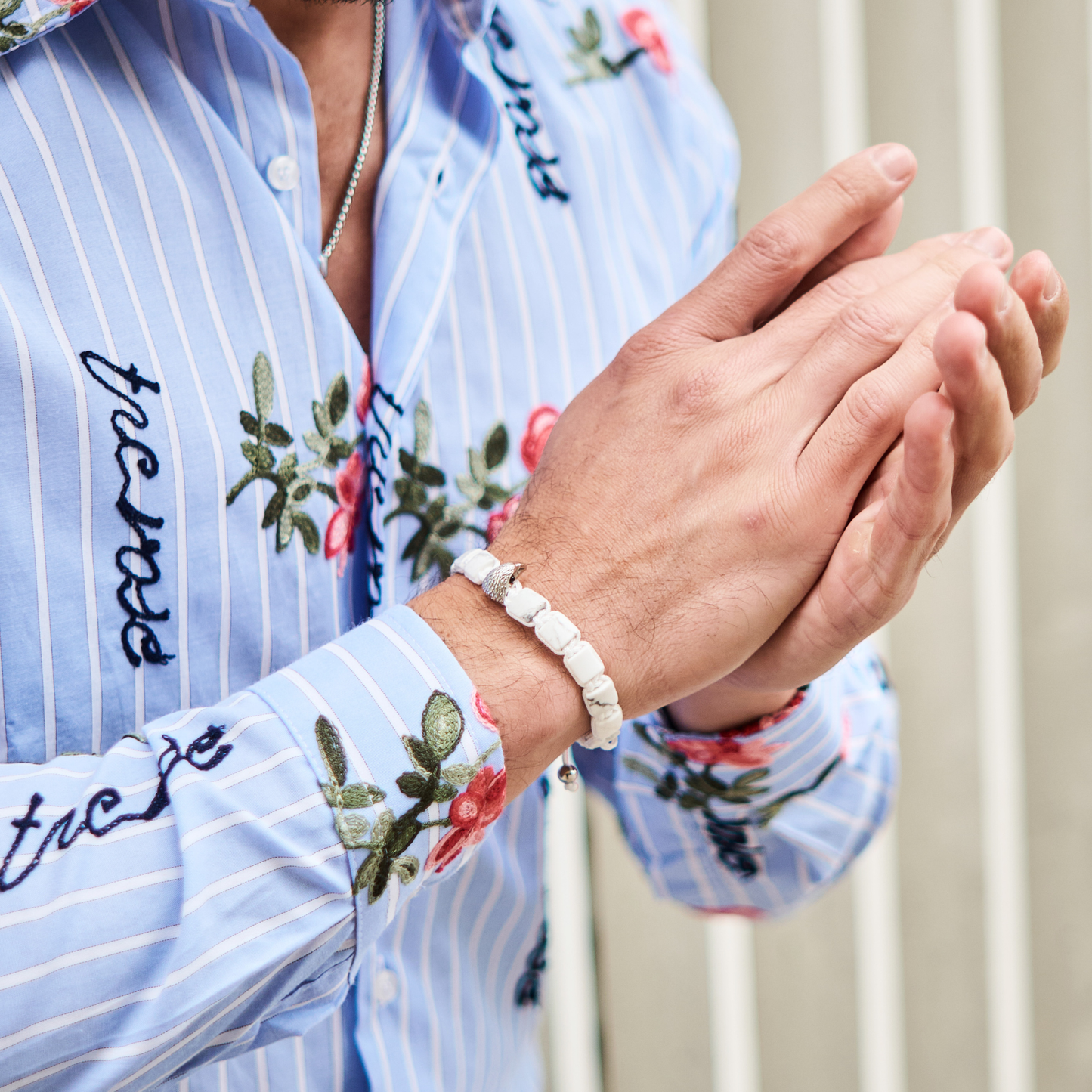 Pulsera de ÁGUILA AMERICANA para hombre con piedra LAPISLÁZUL y ÓNIX