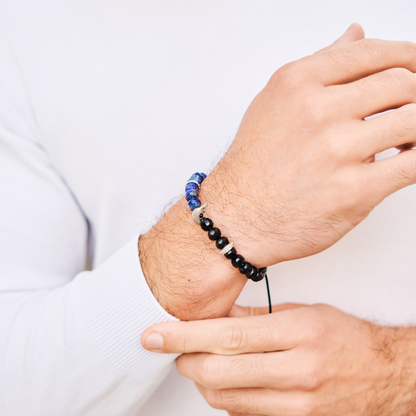 Men's AMERICAN EAGLE Bracelet with LAPIS, ONYX Stone