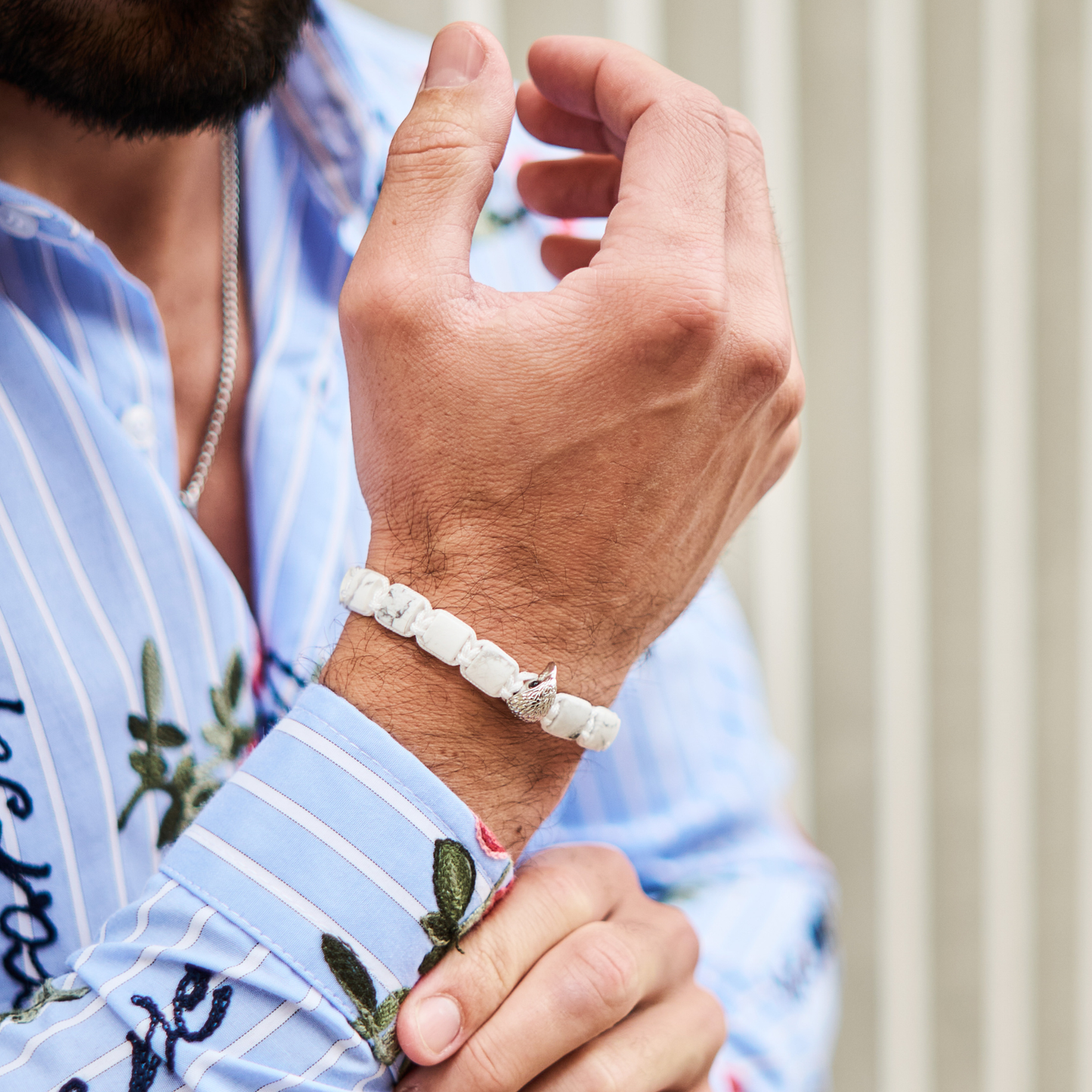 Pulsera de ÁGUILA AMERICANA para hombre con piedra LAPISLÁZUL y ÓNIX