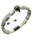 American Eagle-style eagle charm on white howlite bead bracelet with silver-tone clasp