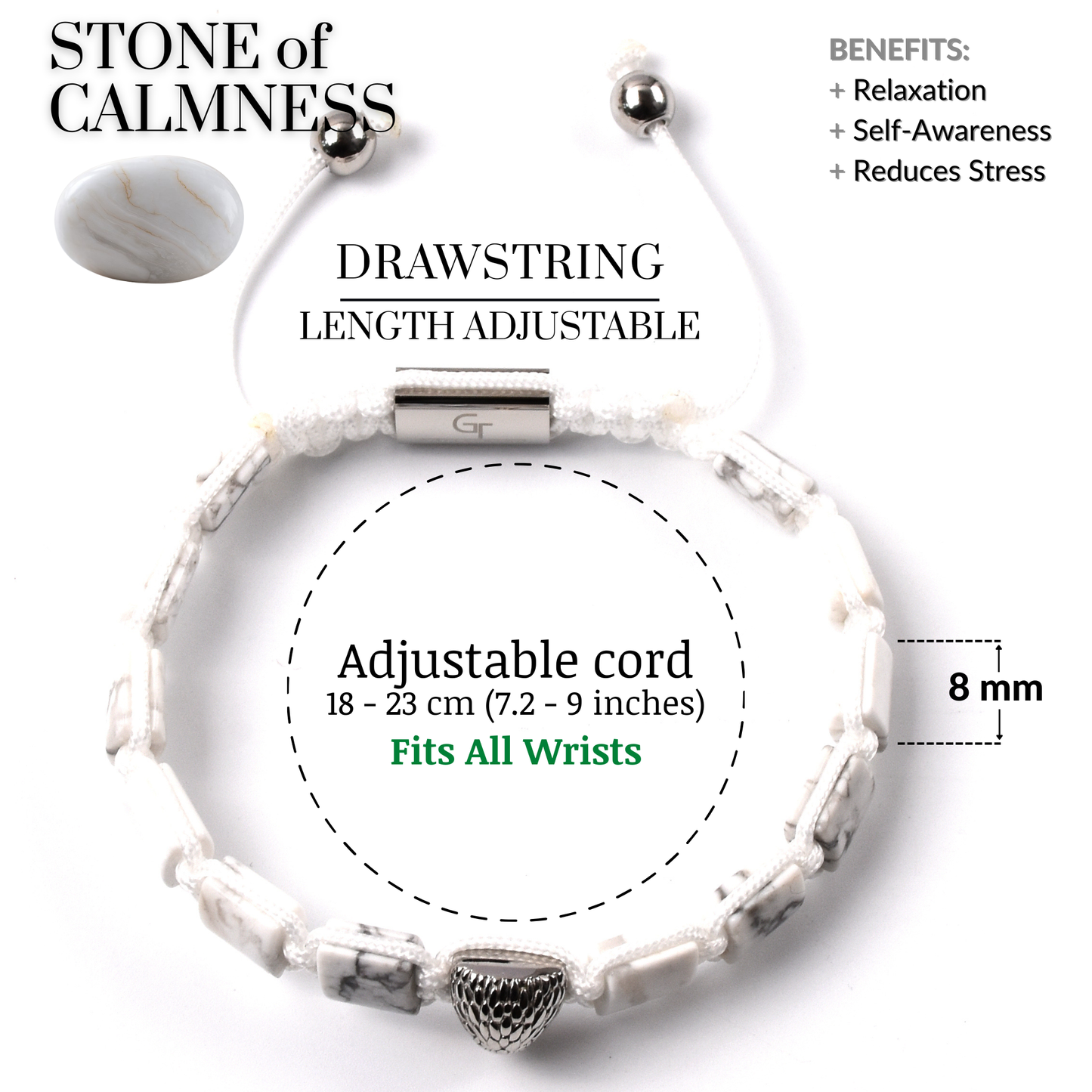 Pulsera de ÁGUILA AMERICANA para hombre con piedra LAPISLÁZUL y ÓNIX