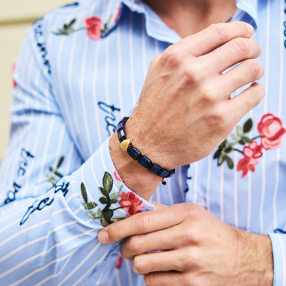 Pulsera de ÁGUILA AMERICANA para hombre con piedra LAPISLÁZUL y HOWLITA
