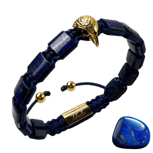 Pulsera de ÁGUILA AMERICANA para hombre con piedra LAPISLÁZUL y HOWLITA