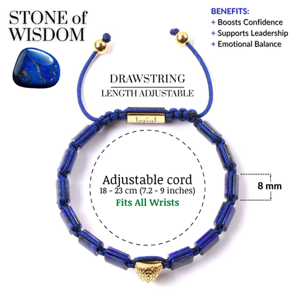 Pulsera de ÁGUILA AMERICANA para hombre con piedra LAPISLÁZUL y HOWLITA