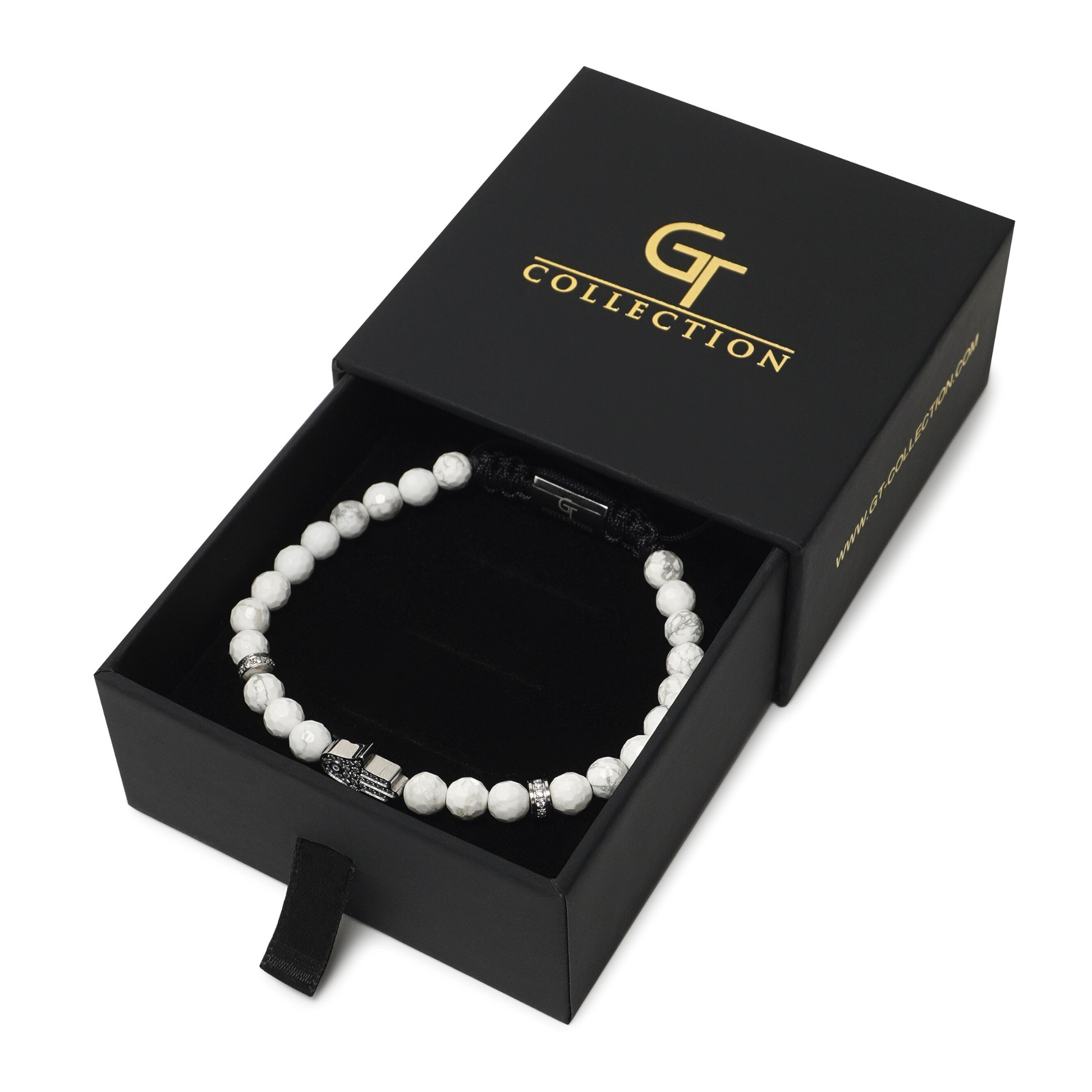 Men's HOWLITE Bracelet with Silver HAMSA Hand – GT collection