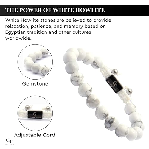 Bracciale con perline Howlite da uomo