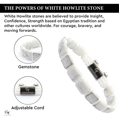 Bracciale charm in Agata, Giada e Howlite - Cristalli e altro Bracciale charm in Agata, Giada e Howlite - Cristalli e altro