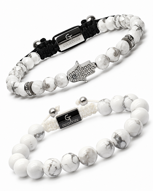 Balance Set | Howlith Armband Stack für Herren mit Hamsa Hand