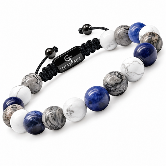 Men's Sodalite, Howlite, Jasper Beaded Bracelet